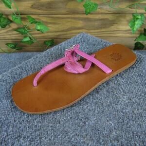 Yellow Box Women's Singer Thong Pink Leather Sz 9 Medium Gently Used‎ 2025